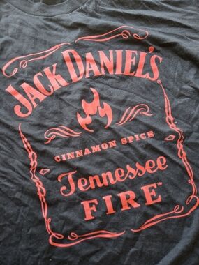 Jack Daniels Black Tee with Red Tennessee Fire Graphic